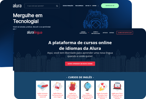 Tela do Alura plus e do Alura linguas